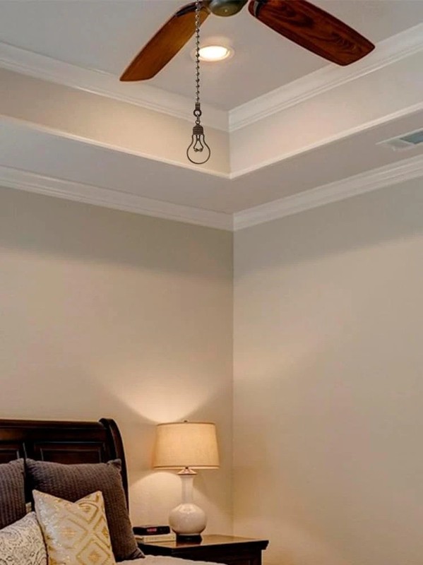 4 Pack Ceiling Fan Pull Chain, 12 Inch Pull Chains Extension, Fan and Bulb Shape gallery