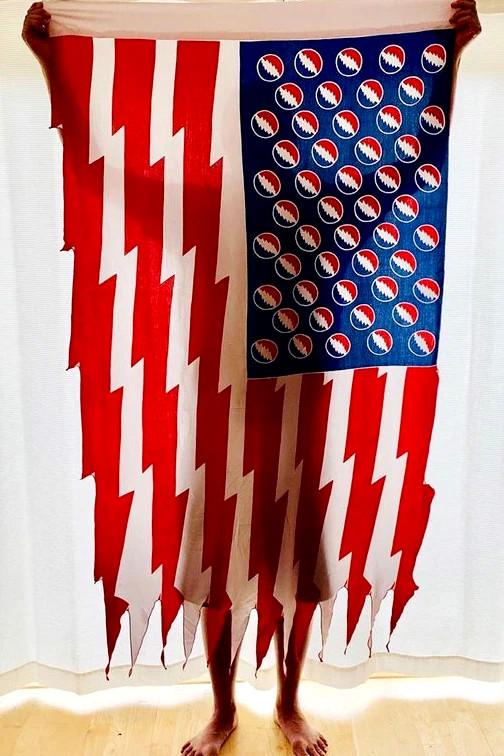 Grateful Dead Inspired Hand Batik-ed Bolt Stars American Flag gallery