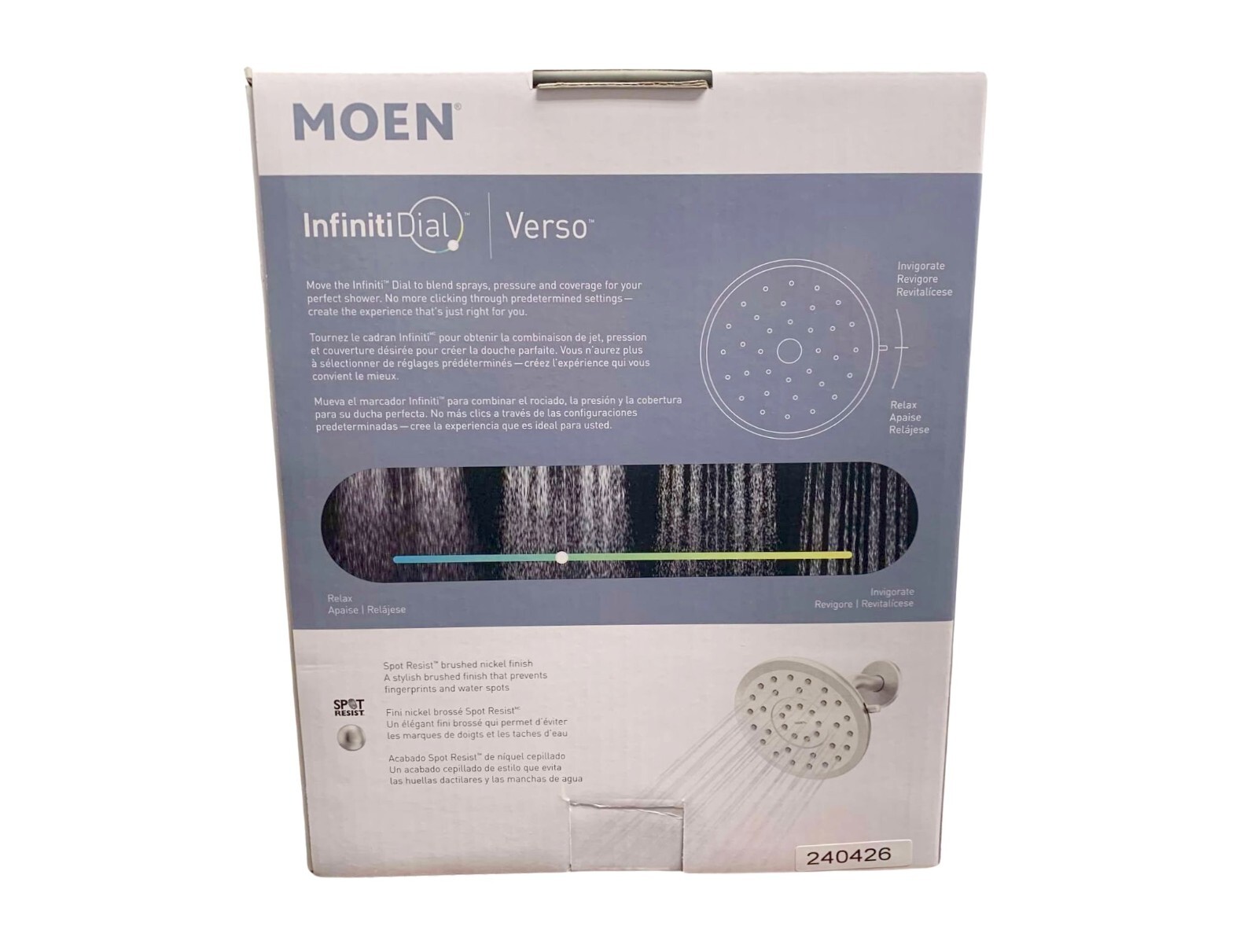 Moen Verso Shower Head Infiniti Dial Brushed Nickle #220R6EPSRN Spot Resistant gallery
