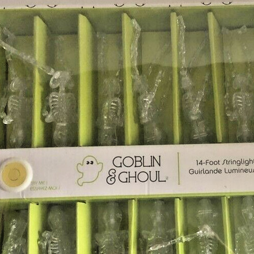 Halloween Goblin & Ghoul Spooky 5" Skeletons String Lights Scary 14' L Battery gallery