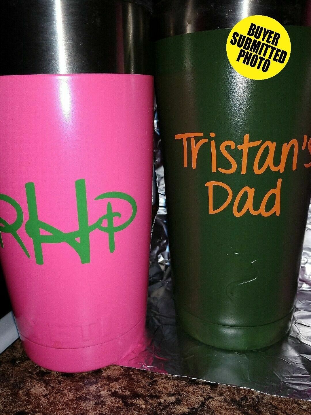 Custom Vinyl Lettering Name Decal Sticker for Stanley Yeti RTIC or Any Tumbler gallery