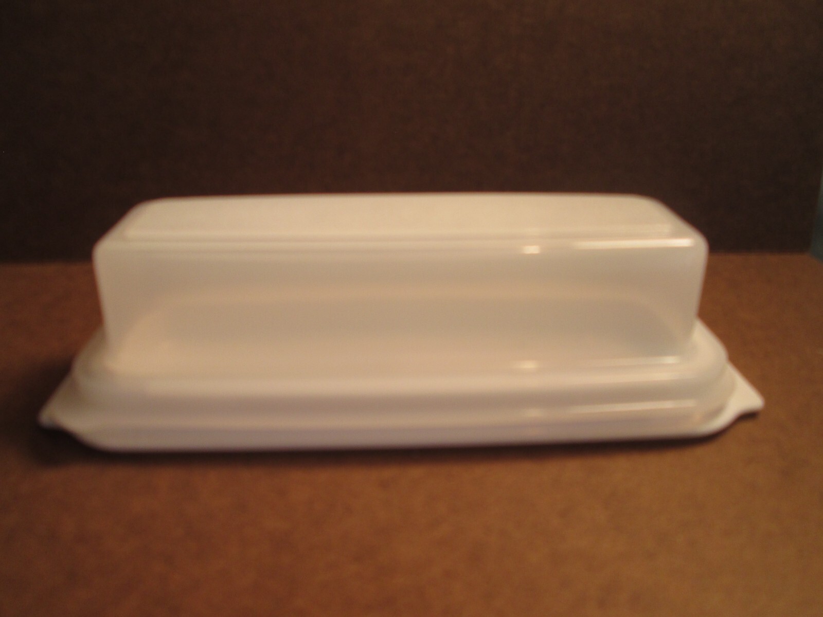 White Butter Dish Single Stick Butter Keeper with clear air tight Lid Plastic gallery