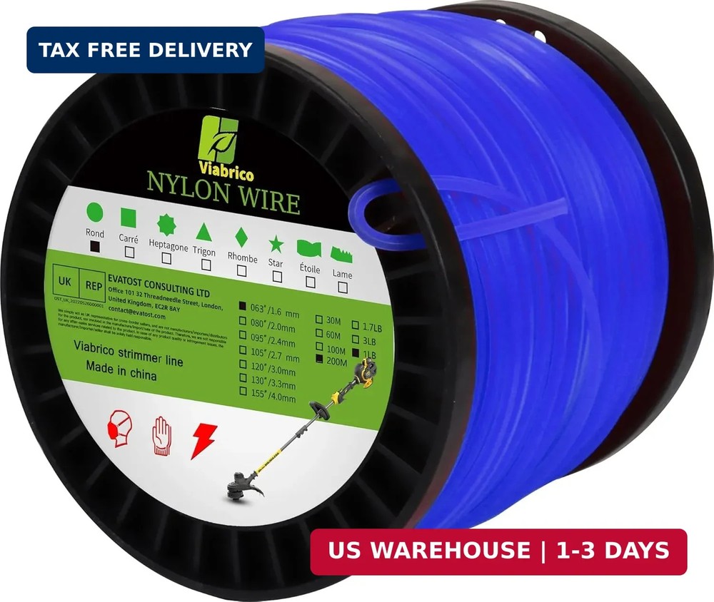 Grass Strimmer Line Wire Cord, 063" 680ft 1lb Heavy Duty Strimmer Wire, Nylon St
