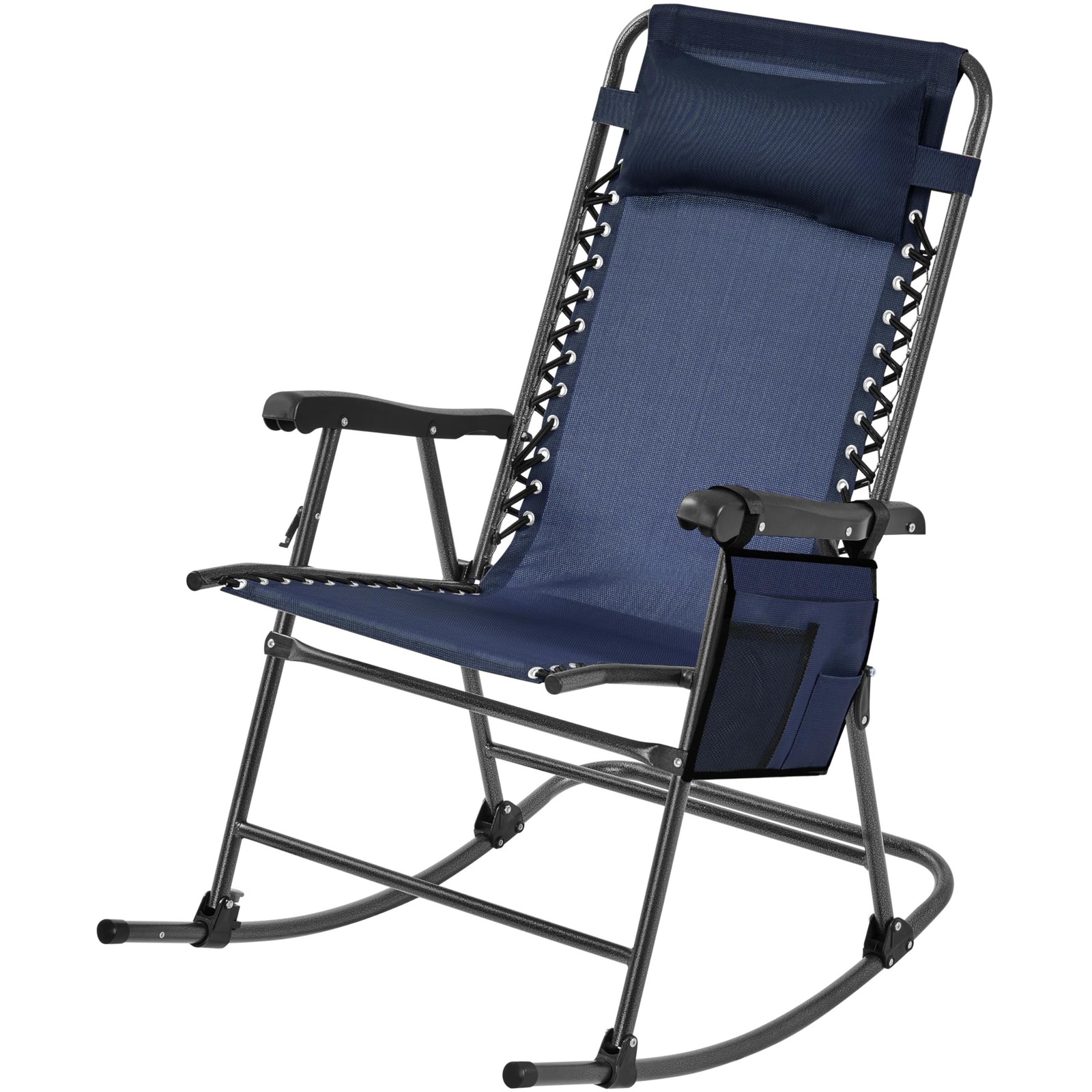 26in Rocking Chair Outdoor Zero Gravity Folding Chairs Rocking Chairs, Navy Blue gallery