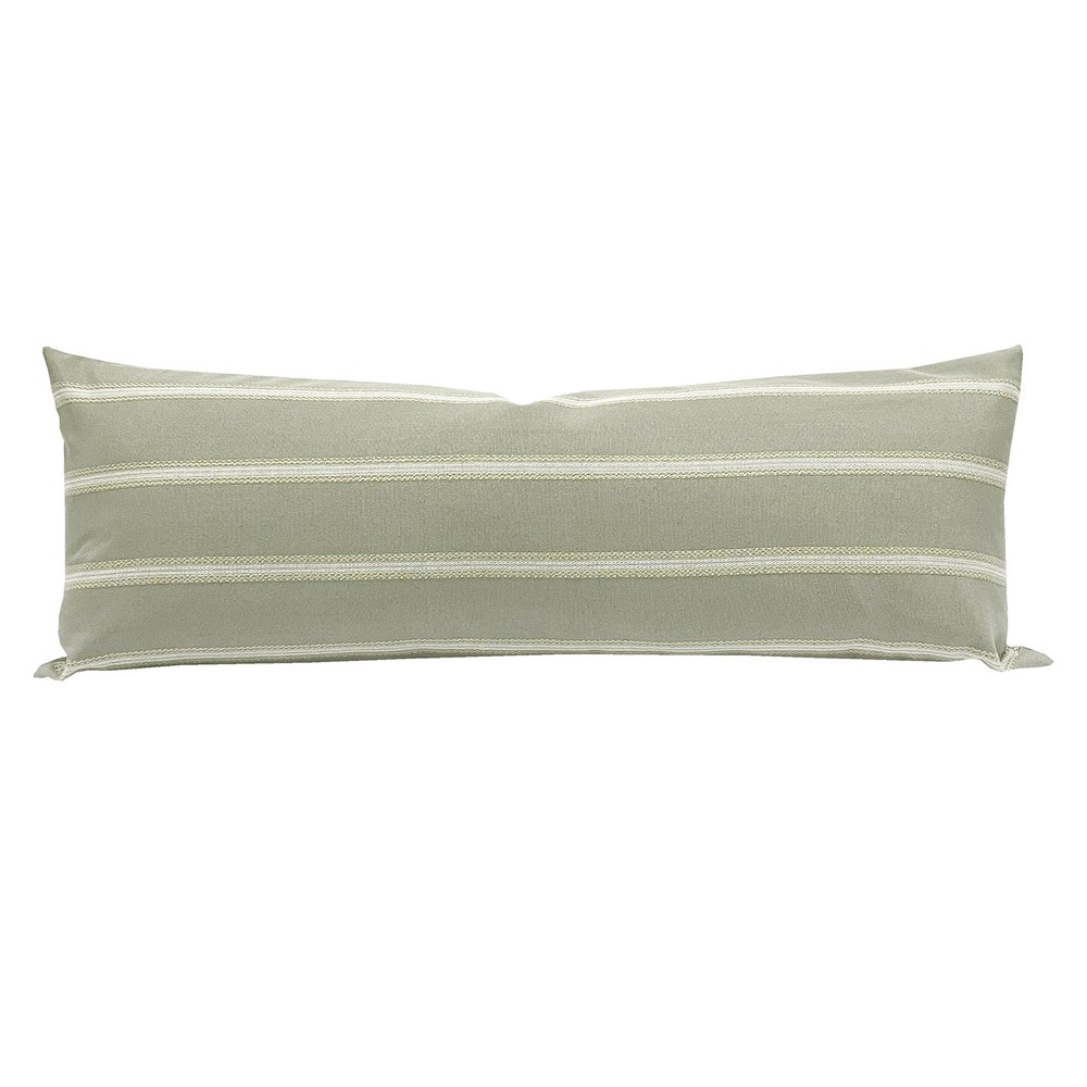 Rectangular Throw Pillow Cover 12x33 Inches Grey & OffWhite Lumbar Cushion