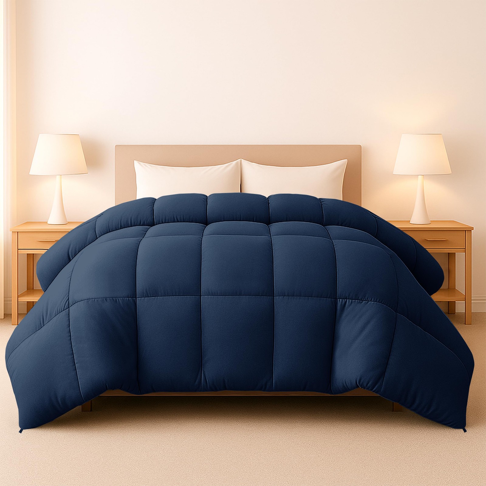 Lux Decor Collection Queen Comforter - Quilted Duvet Insert with Corner Tabs - B gallery