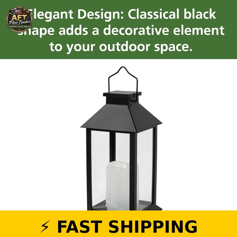 Mainstays Solar Lantern Black gallery