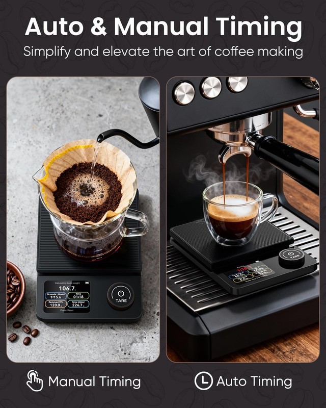 INSMART Coffee Scale with Timer, Bluetooth Espresso Scale with App Sync 5kg/0... gallery