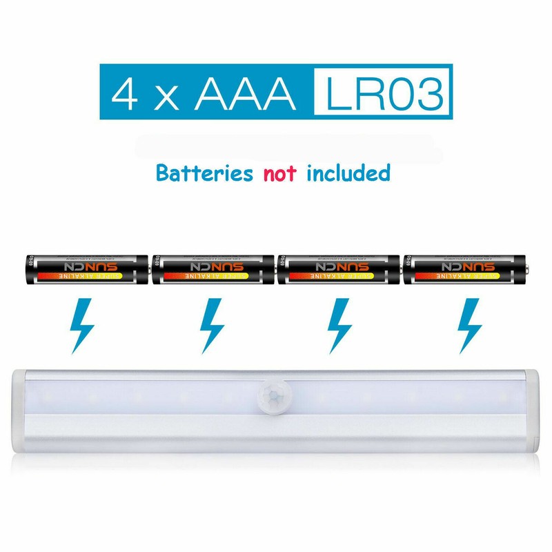 10LED Battery Powered Portable Motion Sensor Light Wireless Night Cabinet Closet gallery