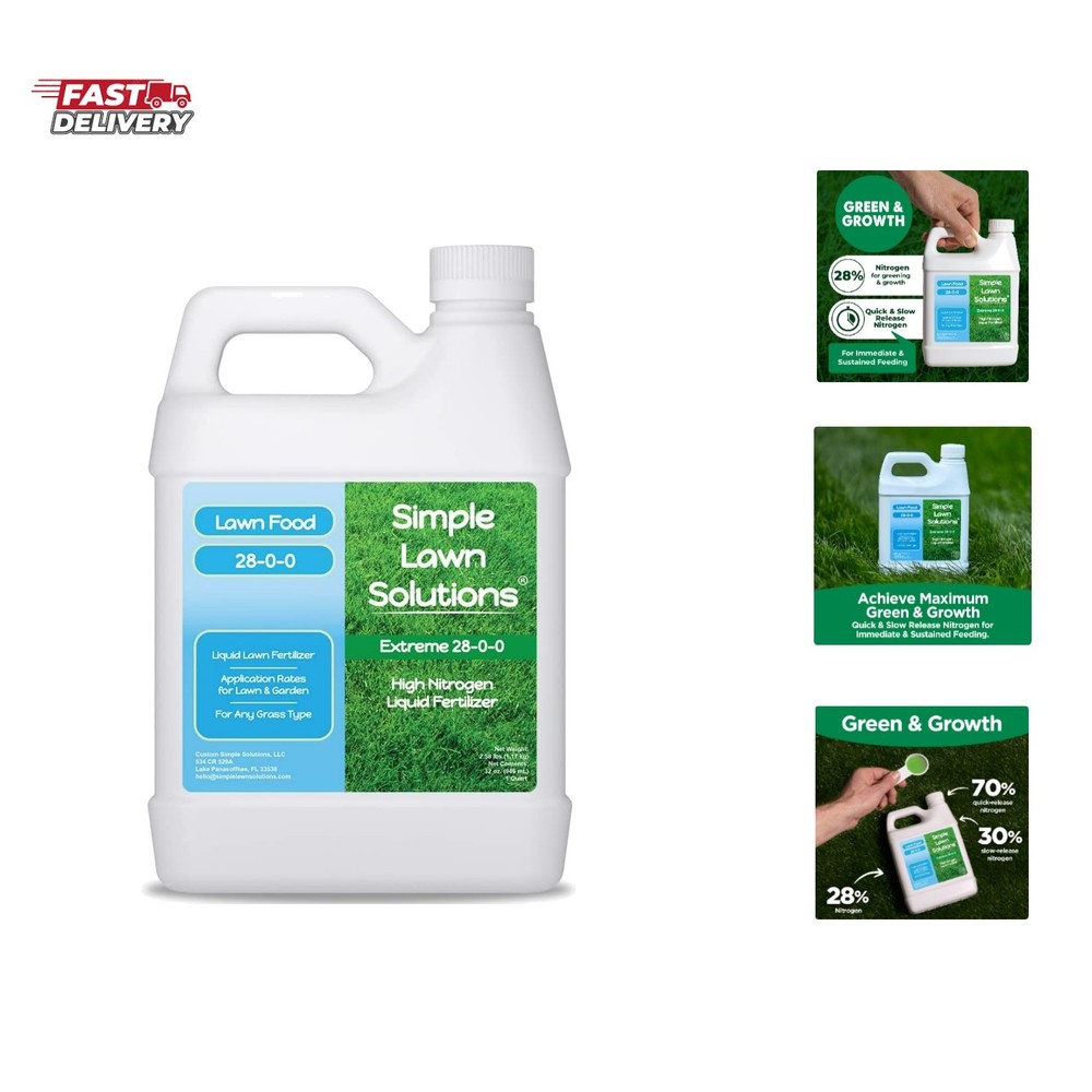 Maximum Green & Growth- High Nitrogen 28-0-0 NPK- Lawn Food Quality Liquid Fe...