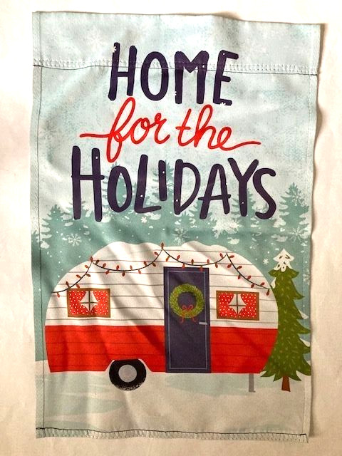Outdoor Decorative Flag Camper Home for the Holidays 18"L x12"W 2-Sided EUC gallery