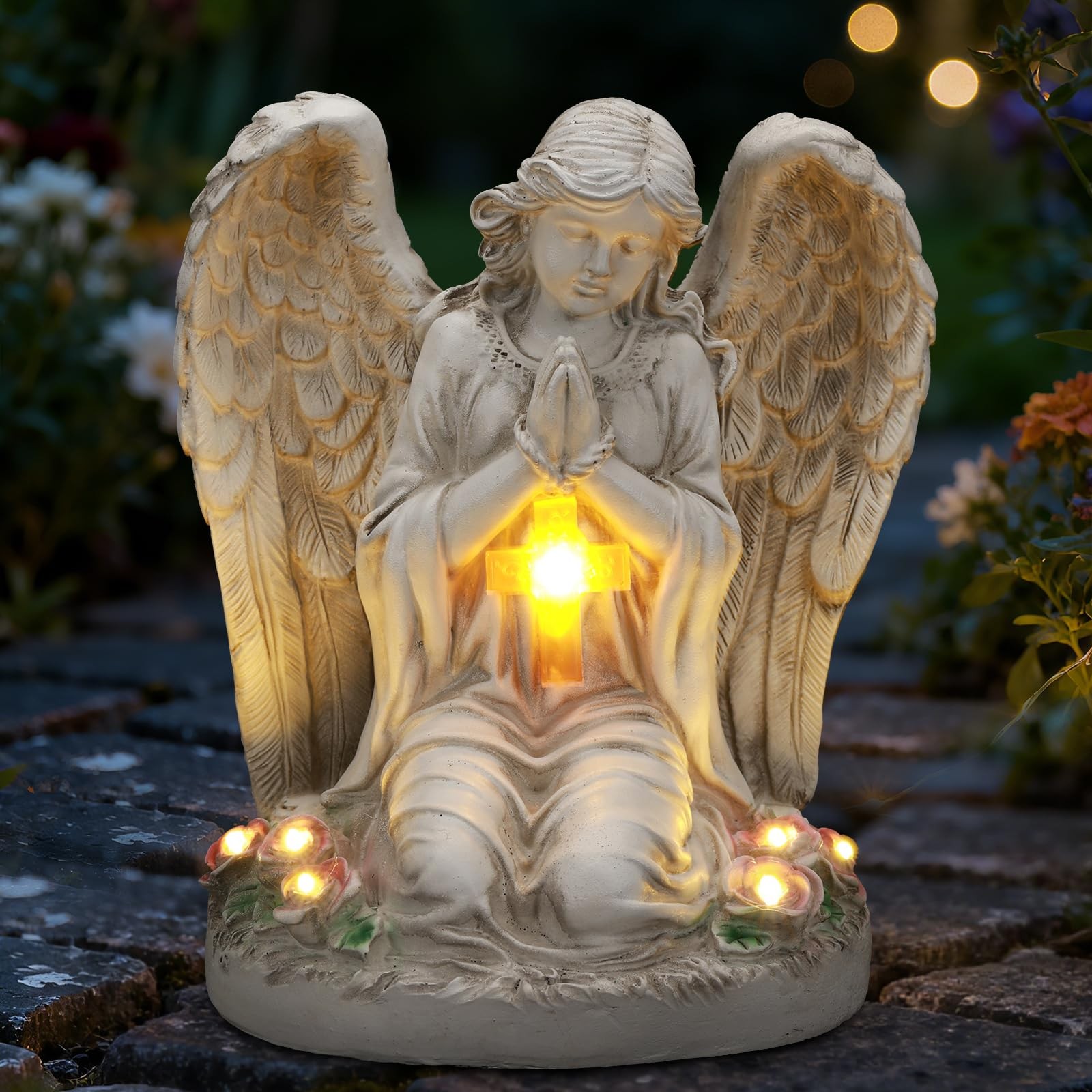 Elegant Solar-Powered Angel Garden Statue for Outdoor & Grave Decorations gallery
