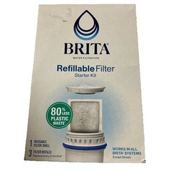 Brita Refillable Water Filter Starter Kit w/ Reusable Filter Shell & 3 Refills