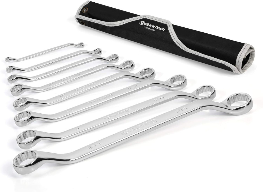50-Degree Offset Wrench Set, SAE, Double Box End Wrench Set, 8-Piece, 1/4'' to 1