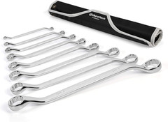 50-Degree Offset Wrench Set, SAE, Double Box End Wrench Set, 8-Piece, 1/4” to 1