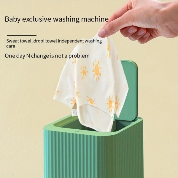 Fully Automatic Mini Washing Machine Baby Clothes Underwear Small Green gallery
