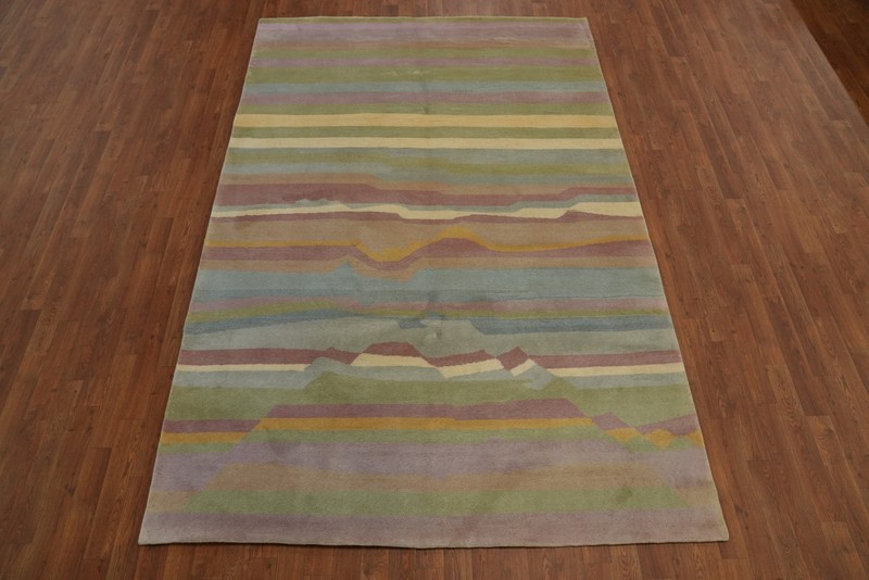 Handmade Contemporary Wool Carpet Vegetable Dye Gabbeh Style Area Rug 6x9 Ft gallery