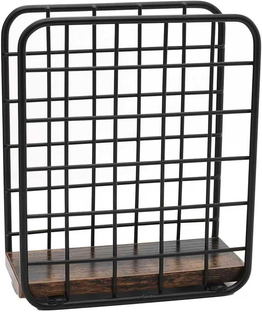 Napkin Holder for Table, Farmhouse Wood Napkins Holder with Rustic Brown Base, gallery