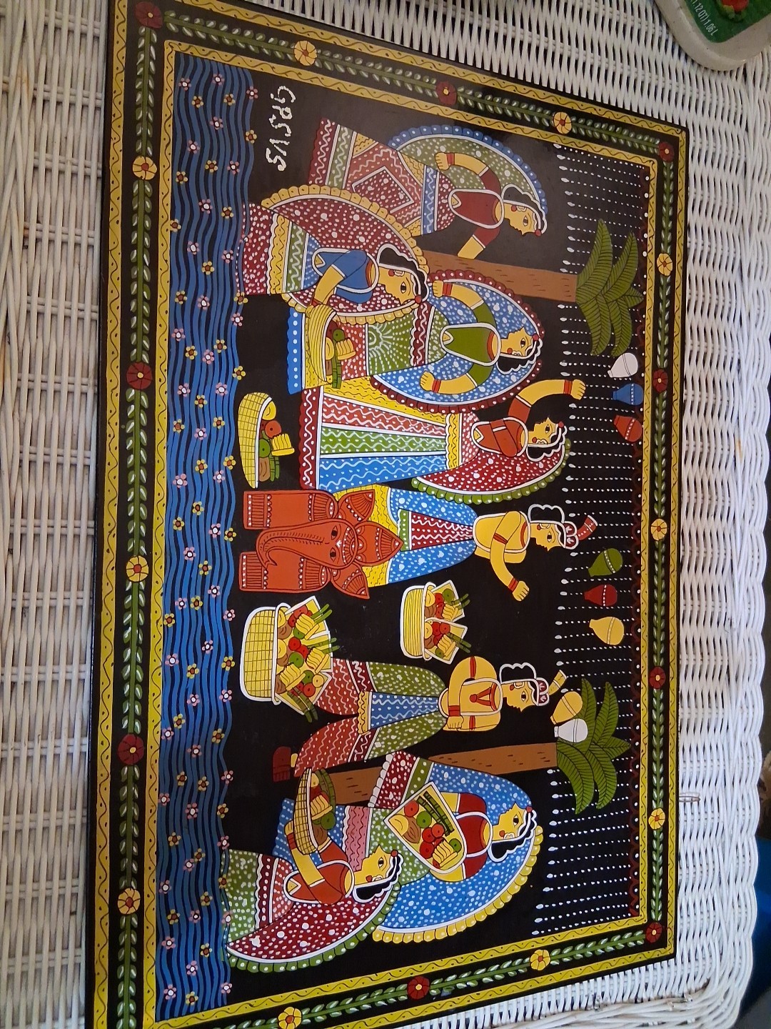 Hand Painted & Hand Crafted Tikuli Art Wood Wall Art Plaque , India gallery