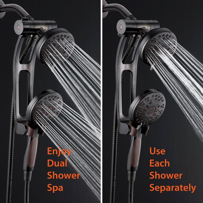 AquaSpa High Pressure Shower Combo w/ Adjustable Extension Arm Oil Rubbed Bronze gallery