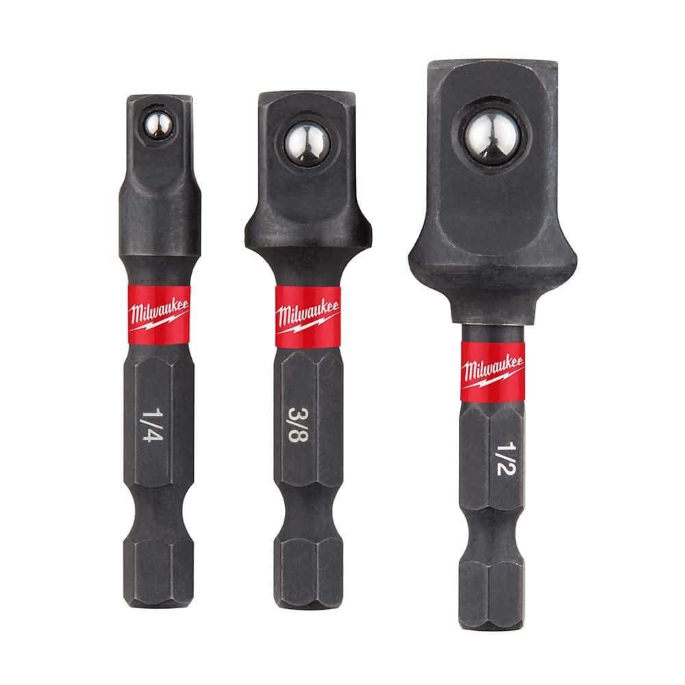 Milwaukee Tool 48-32-5033 Shockwave Impact Hex Shank Socket Adapter Set, 1/4 In gallery