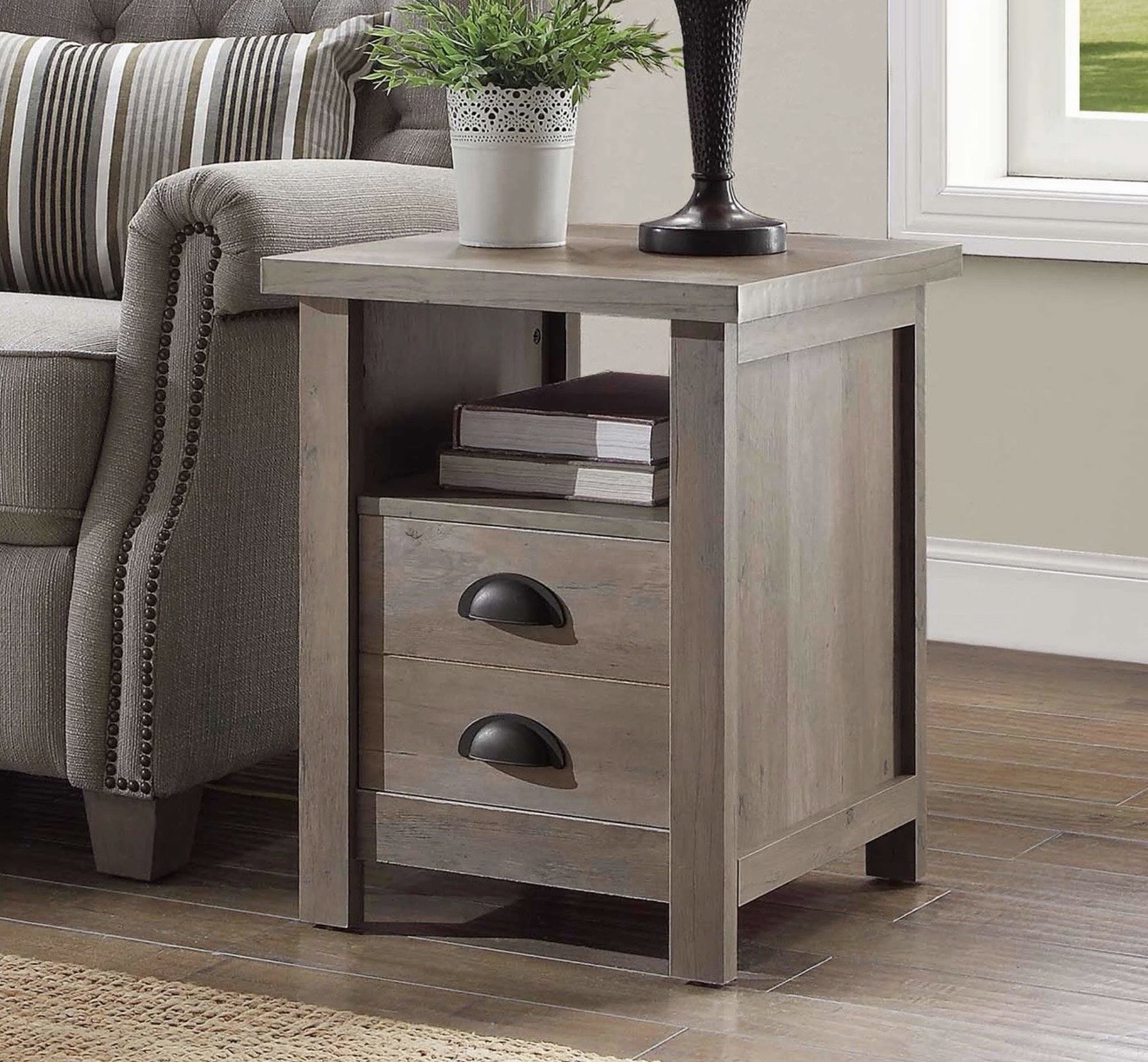 Better Homes & Gardens GranaryModern Farmhouse End Table,Rustic Gray gallery