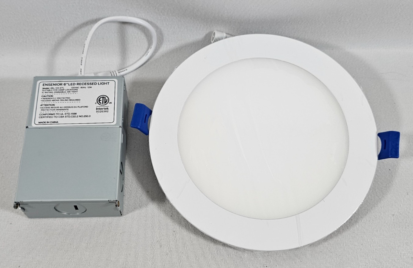 2x 6 in Recessed Lights LED 6000K Ceiling Dimmable Junction Box 120V 12W Canless gallery