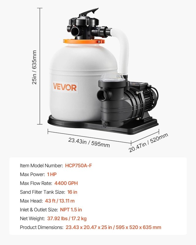 Effortless Pool Filtration: FlashPure 1 HP Sand Filter Pump with 6X Faster Setup gallery