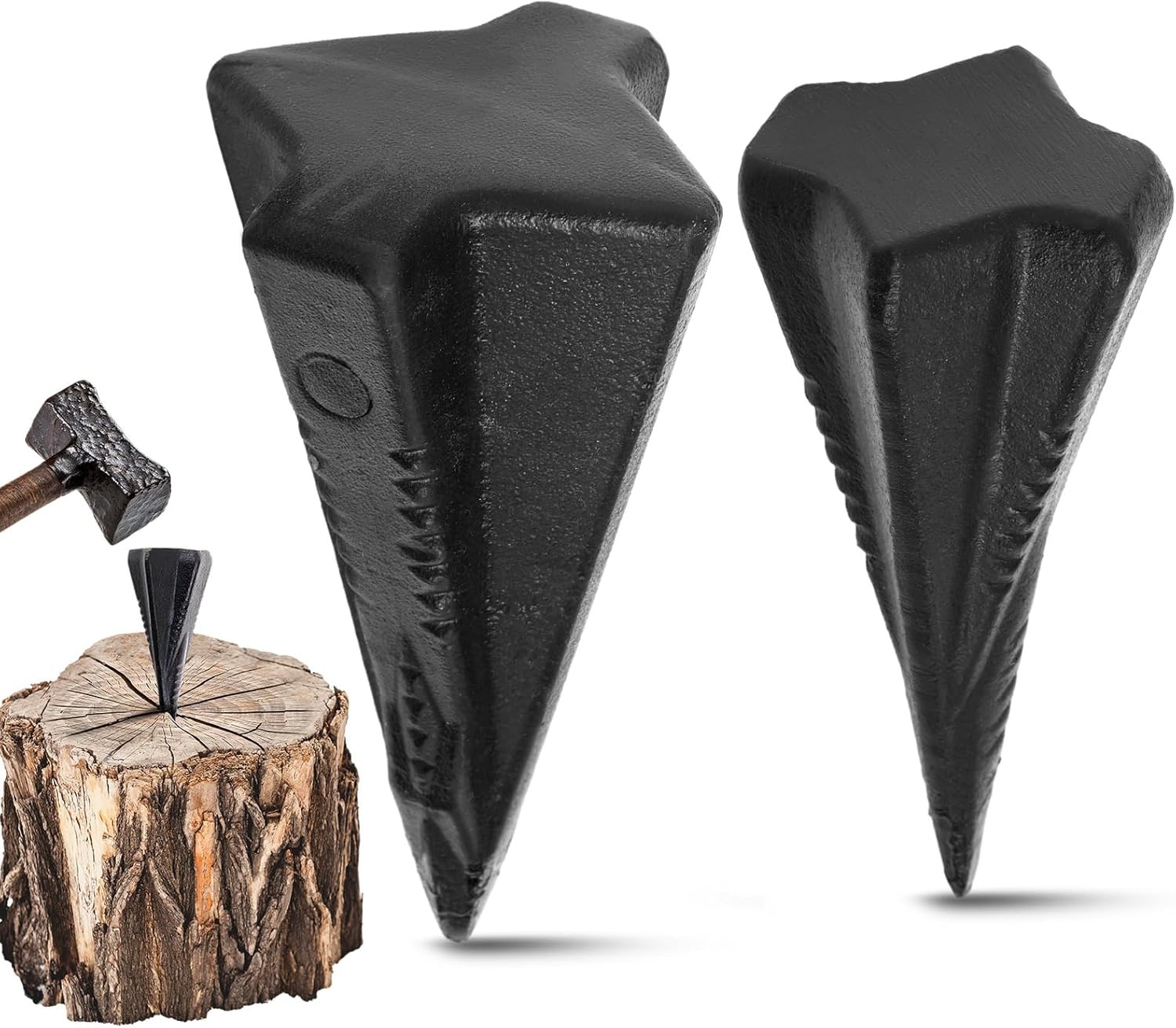 2 Pcs 4 & 5 Lbs Wood Splitting Wedges Manual Log Splitter Wedge 4-direction Diam gallery