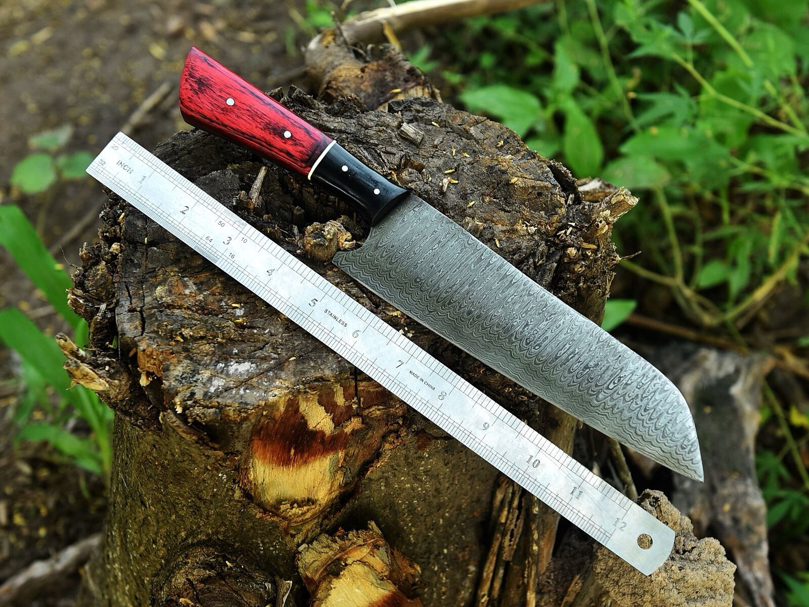 12”Handmade Damascus Chef Knife Hand Forged Japanese Bunka Kitchen Knife X663 gallery