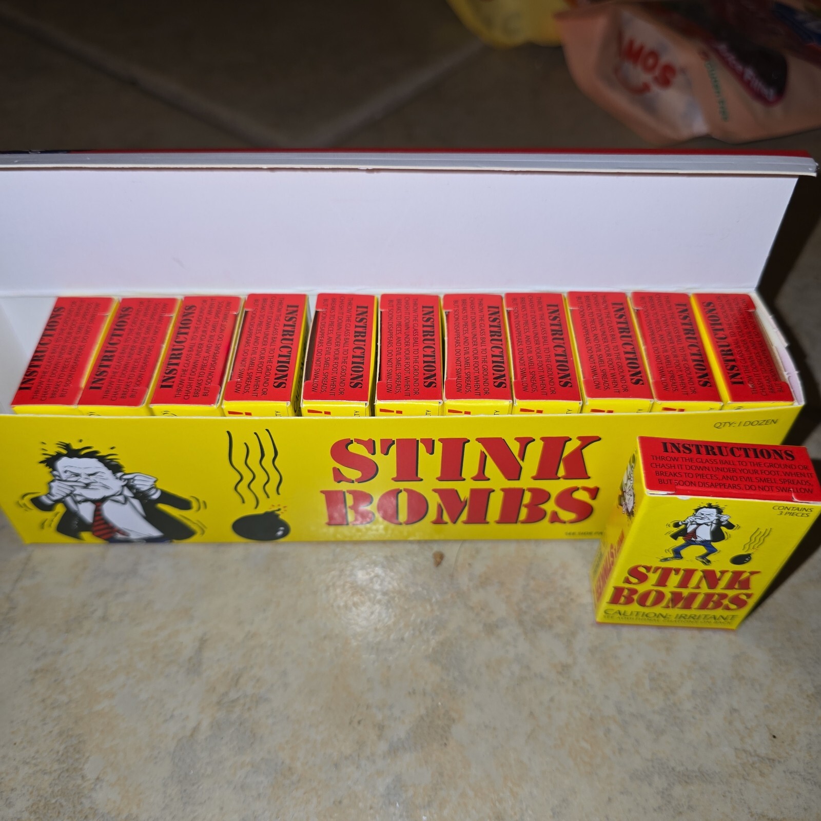 6 BOXES 18 Stink Bombs Rotten Egg Nasty Smell Funny Prank Joke Gag Gift gallery