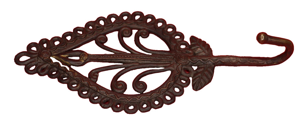Leaf Shape Handmade Antique Style Brass Key Cloth Towel Wall Hook Hanger Gift