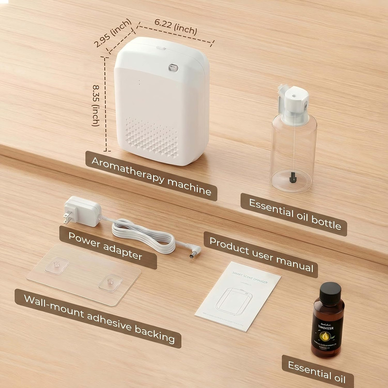 Waterless Essential Oil Diffuser, 2500 Sq.Ft Coverage, Bluetooth App Control, No gallery