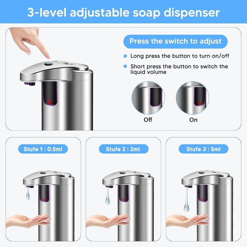 Automatic Touchless Soap Dispenser - 9.47 oz / 280 ml Infrared Sensor Liquid Soa gallery