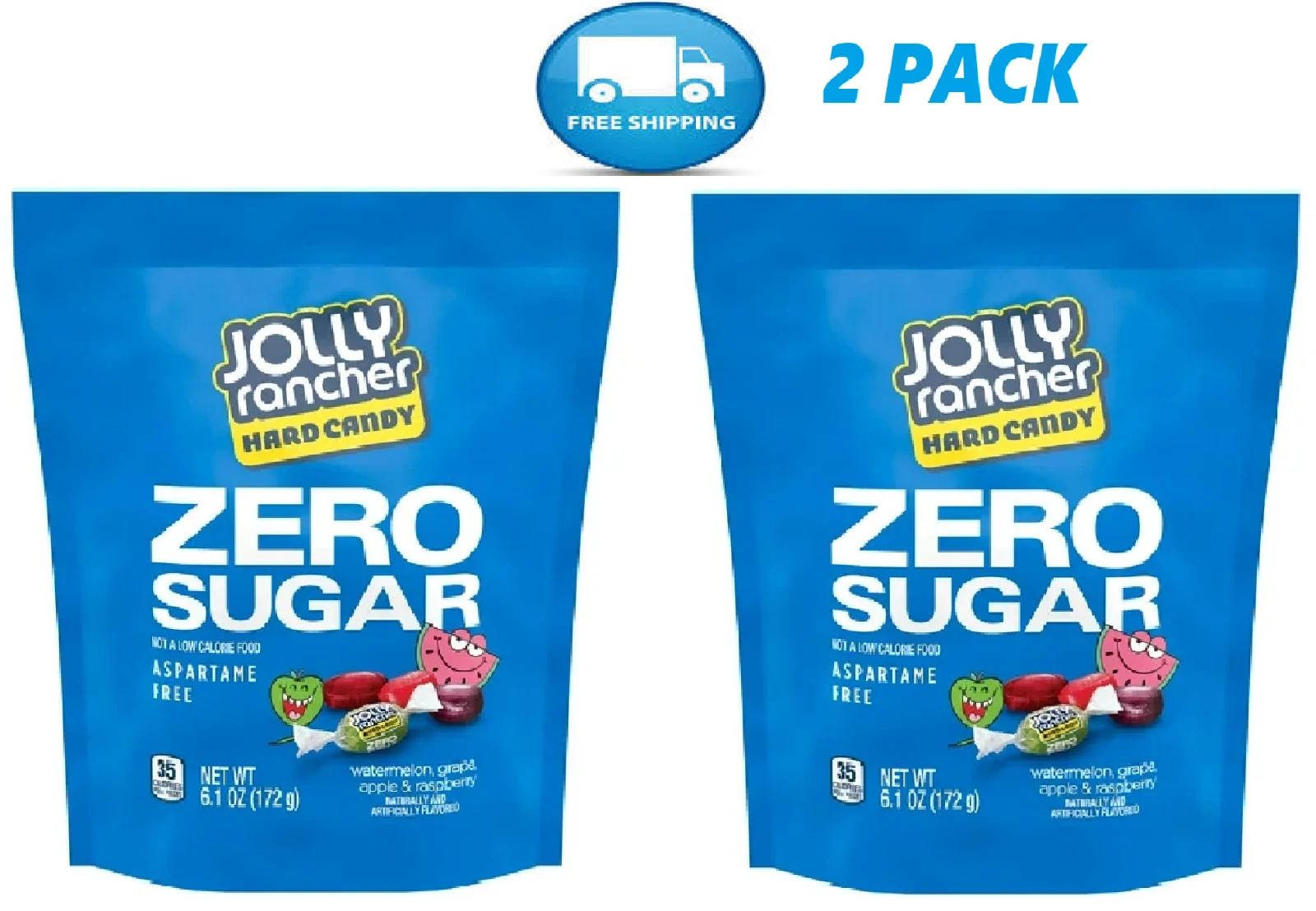 New Jolly Rancher Zero Sugar Assorted Fruit Flavored Hard Candy 6.1 oz Pack of 2 gallery