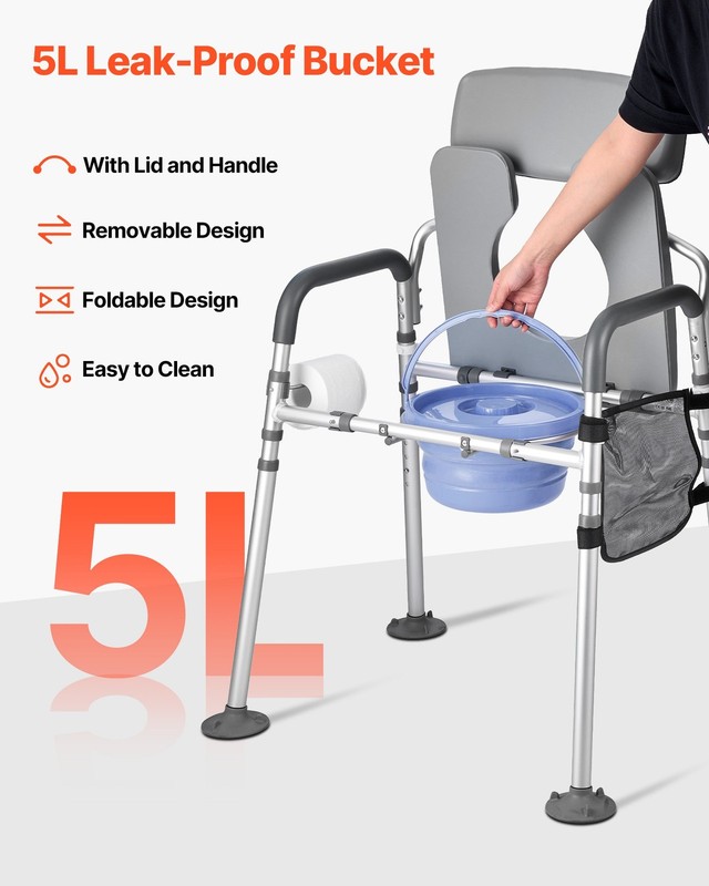 Bedside Commode Chair, 500 lbs Capacity, 4-in-1 Portable Toilet and Raised Toile gallery