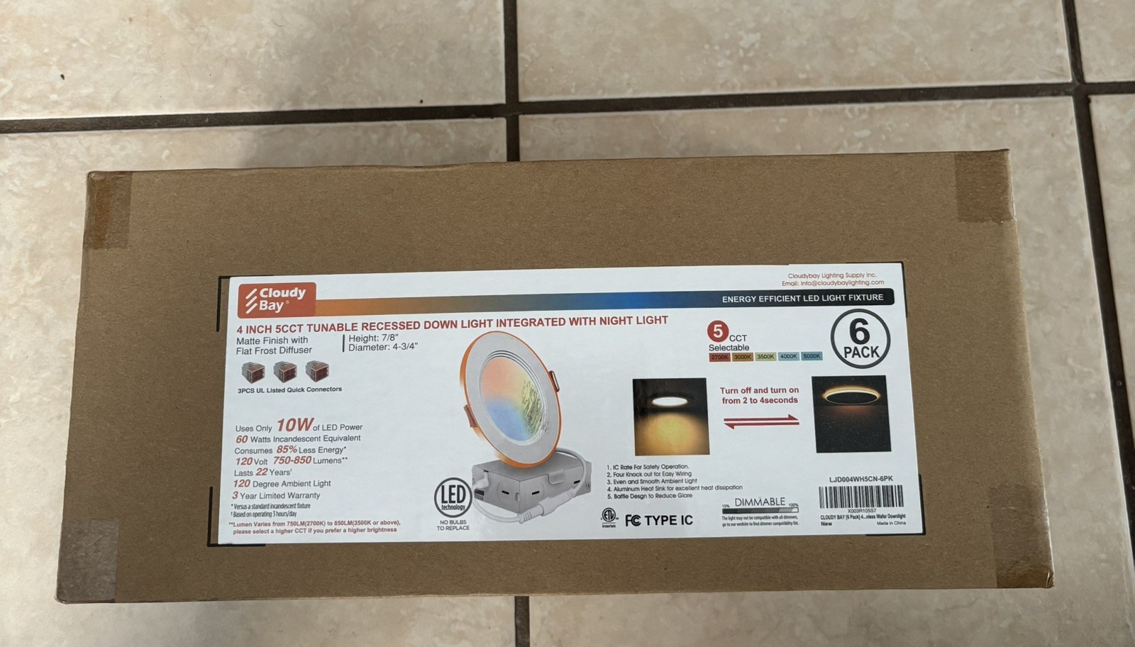Cloudy Bay 4 Inch CCT Tunable Narrow Flood Recessed Down Lights (6 Pack) *New gallery