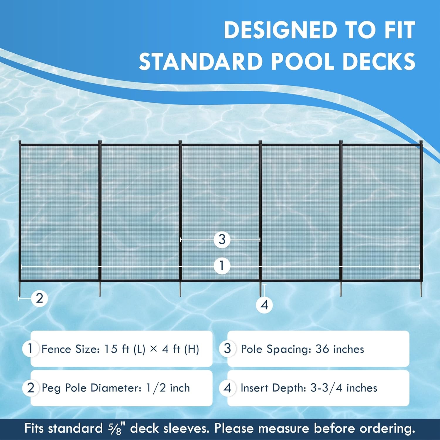 15ft Black Removable Mesh Pool Fence Safety Kit gallery
