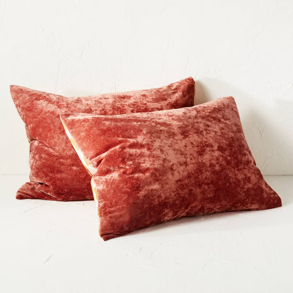 King Reversible Velvet Comforter & Sham Set Berry - Opalhouse designed with gallery