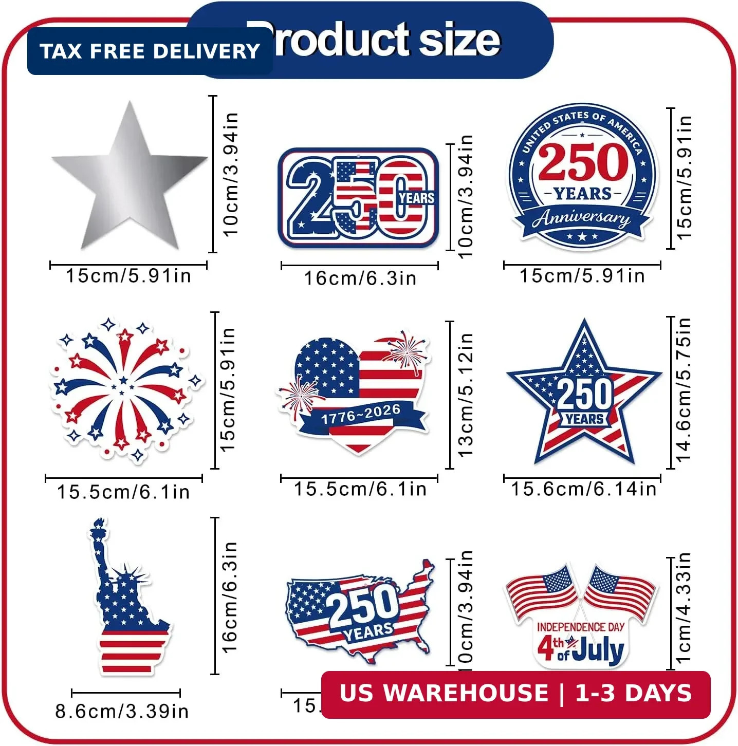 Pre-Assembled America 250 Decorations for Party Hosts, Quick Festive Setup | 24 gallery