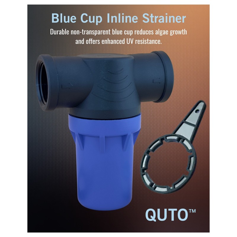 QUTO Blue Cup Inline Strainer - universal protective filter for water treatment gallery