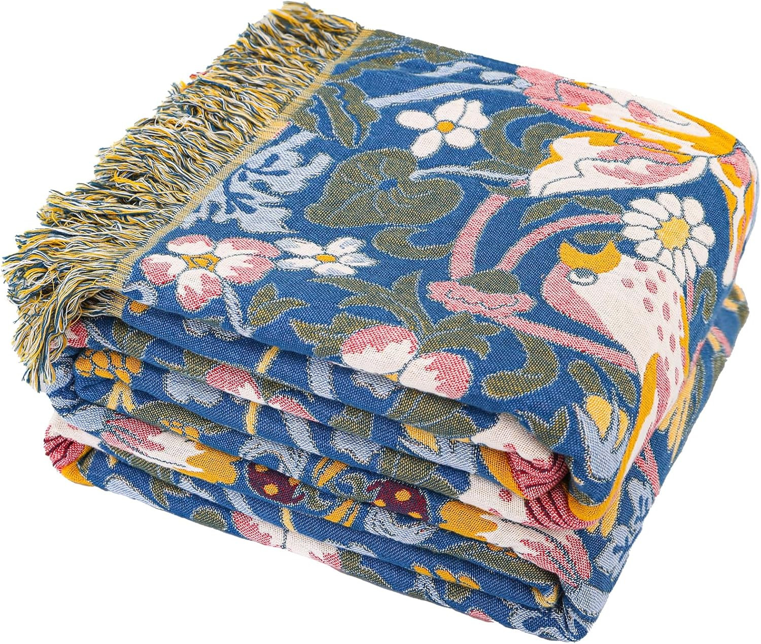 Boho Cotton Muslin Twin Size Bed Throws,100% Cotton Rustic 4 Layer Reversible Bi gallery
