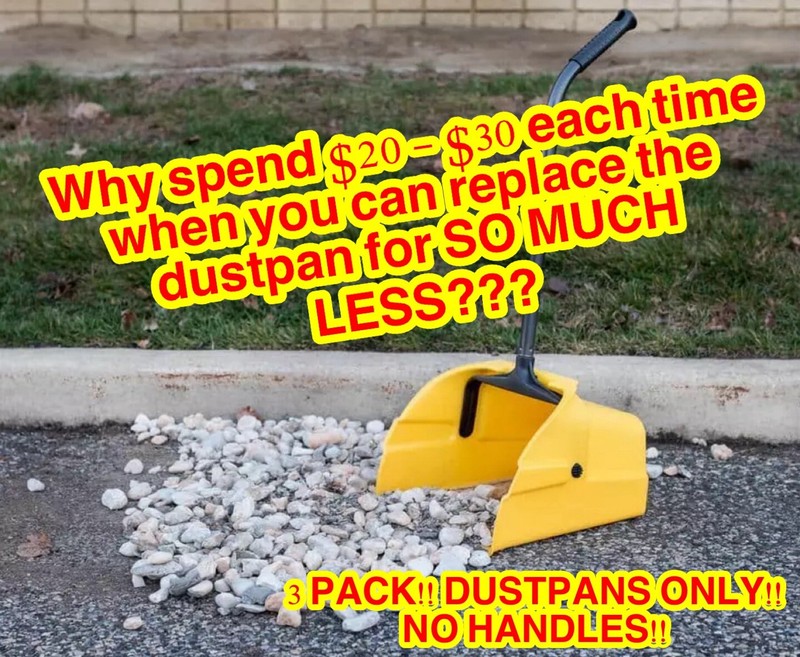 Quickie (3 PACK) Yellow Replacement Jumbo Plastic DUSTPANS ONLY - (NO HANDLES) gallery
