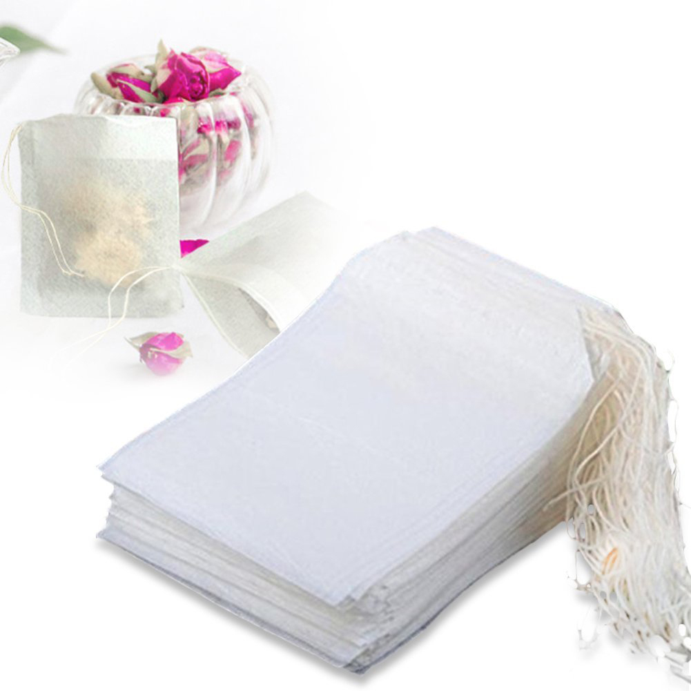 US 100-400 pcs Disposable Filter Drawstring Flip Empty Teabag Herb Loose Tea Bag gallery