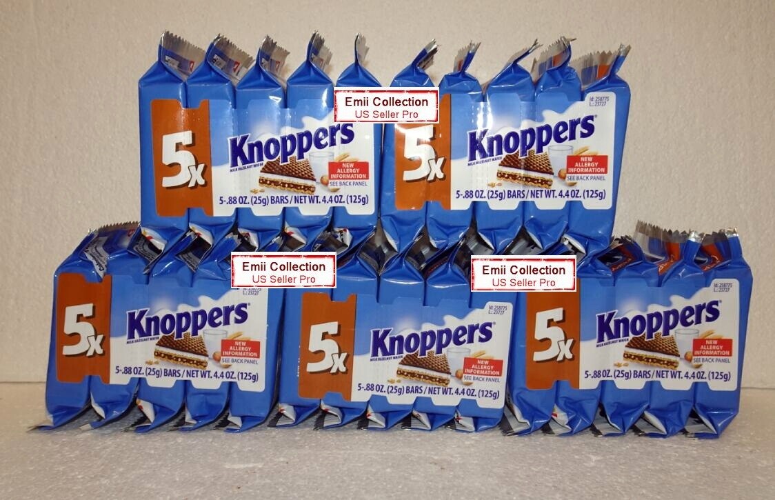 Storck Knoppers German Milk Hazelnut Chocolate Wafer 5 Pack/25 Pics 0.88oz 25g gallery