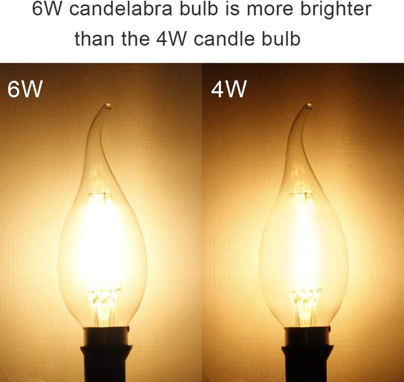 6/12 Pack Dimmable E12 LED Candle Light Bulbs Vintage Chandelier Candelabra Bulb gallery