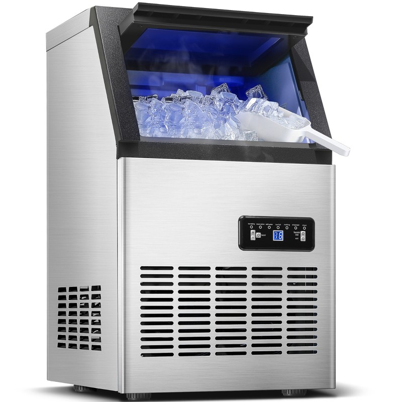 Commercial Ice Maker 90lb Stainless Steel Bar Restaurant Built-in Cube Machine gallery