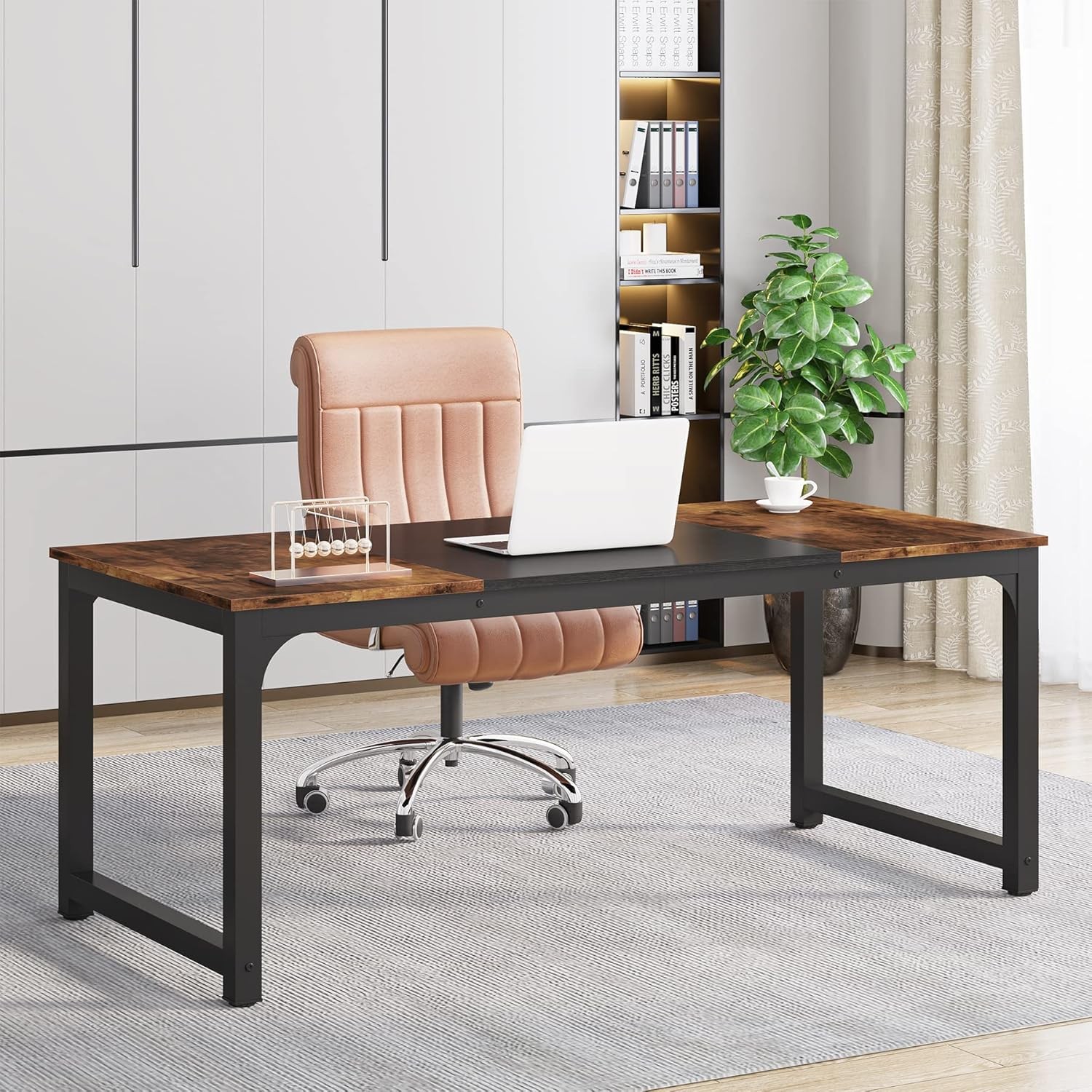 63 Inch Modern Computer Desk Large Office Desk Computer Table Study Writing Desk gallery