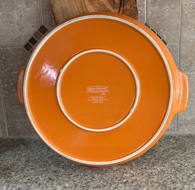 Temptations ~Polka Dot~Orange~10Pc Snack Veg Chip Dip Server gallery