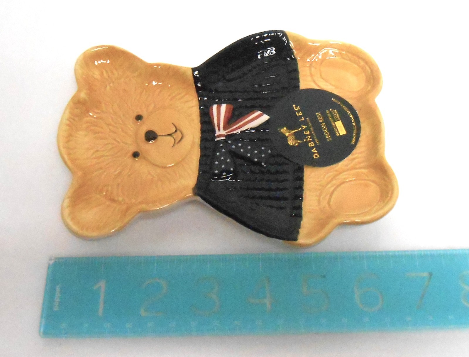 Dabney Lee Ceramic Spoon Rest American Patriotic Teddy Bear gallery